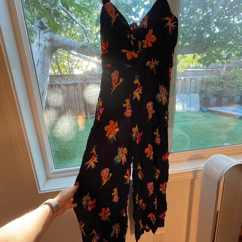 Madewell Black Floral Jumpsuit